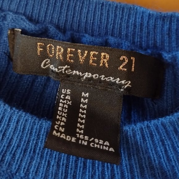 Forever 21 Blue Sweater - Size M - Picture 5 of 6